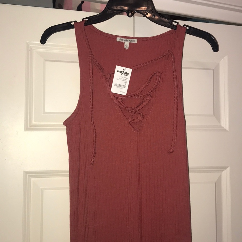 NWT Charlotte Russe Pink Crisscross Dress Size S